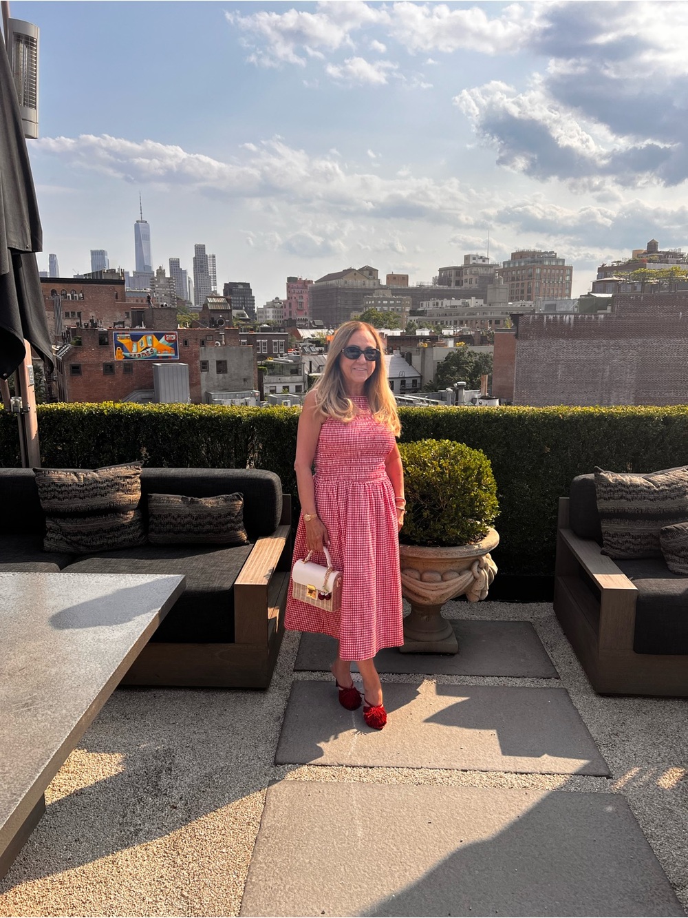 Market & Spruce Red Gingham Maxi Dress